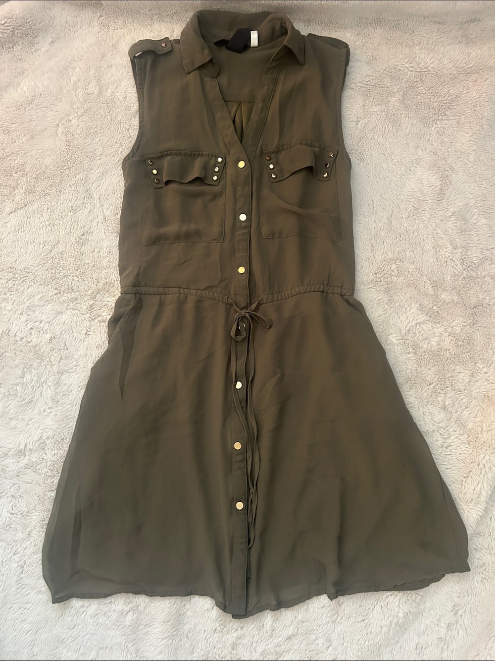 Army green dress, H&M, size 2